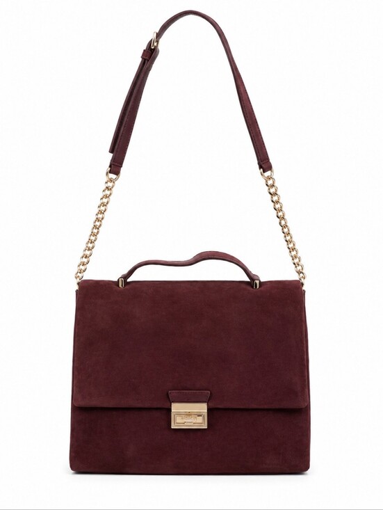 kate spade Handbags - Kate Spade Suede Plum Bag with Gold Chain NEVER WORN!